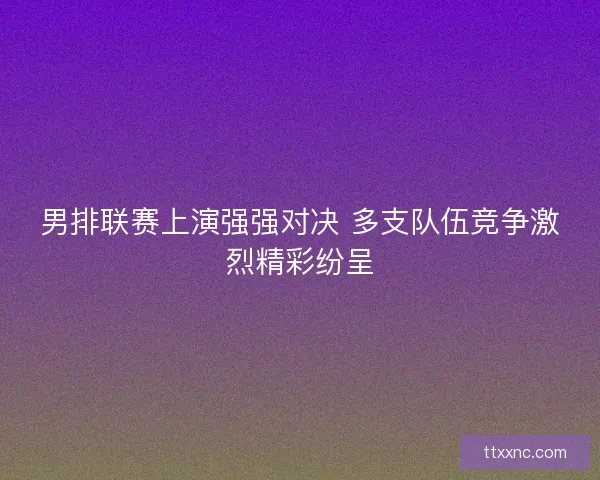 男排联赛上演强强对决 多支队伍竞争激烈精彩纷呈
